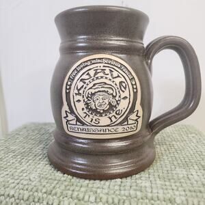 Deneen Pottery Renaissance Festival 2010 Mug Knave Tis He Stoneware